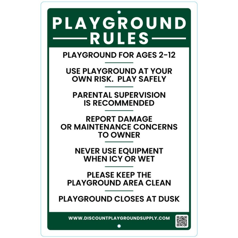Aluminum Playground Sign - Ages 2-12