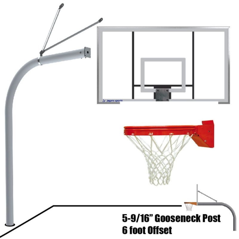 72" Acrylic Gooseneck Basketball System