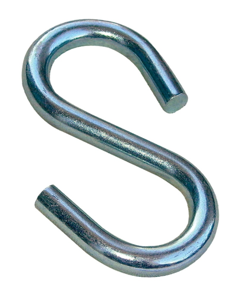 3/8" x 4" Zinc Coated Large End S-Hook