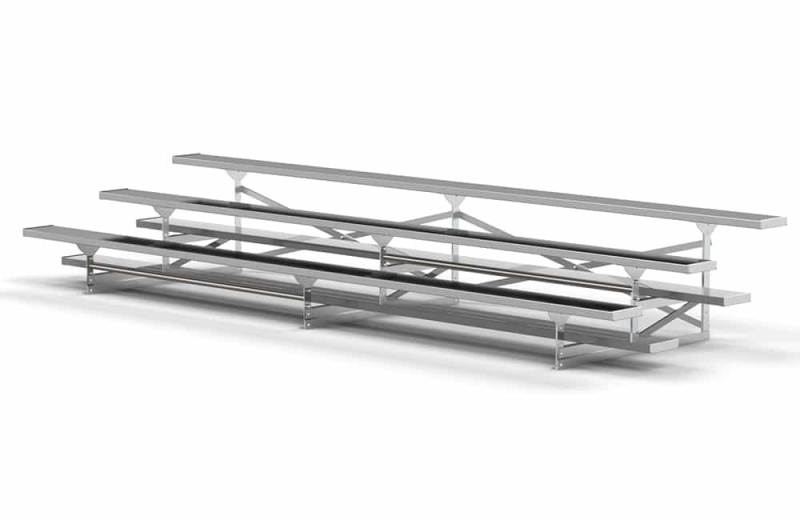 3 Row Aluminum Bleacher | 15' Length | 30 Seat