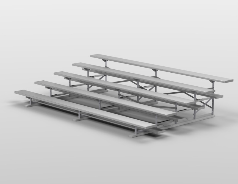 5 Row Aluminum Bleacher | 21' Length | Seats 70