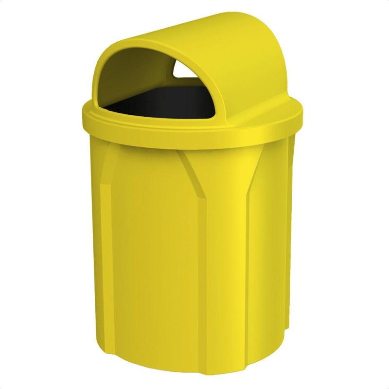 42 Gallon Classic Round Plastic Receptacle With 2-Way Open Top Lid