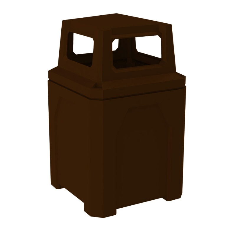 52 Gallon Classic Square Plastic Receptacle With 4-Way Open Top