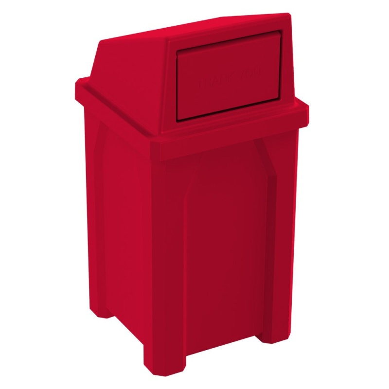 32 Gallon Classic Square Plastic Receptacle With Dome Top