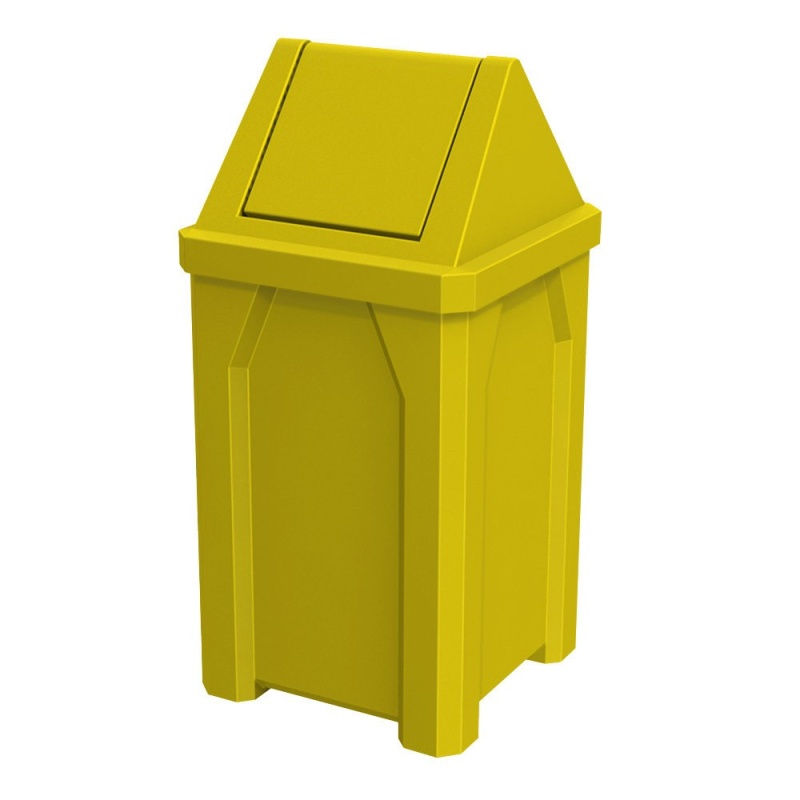 32 Gallon Classic Square Plastic Receptacle With Swing Top