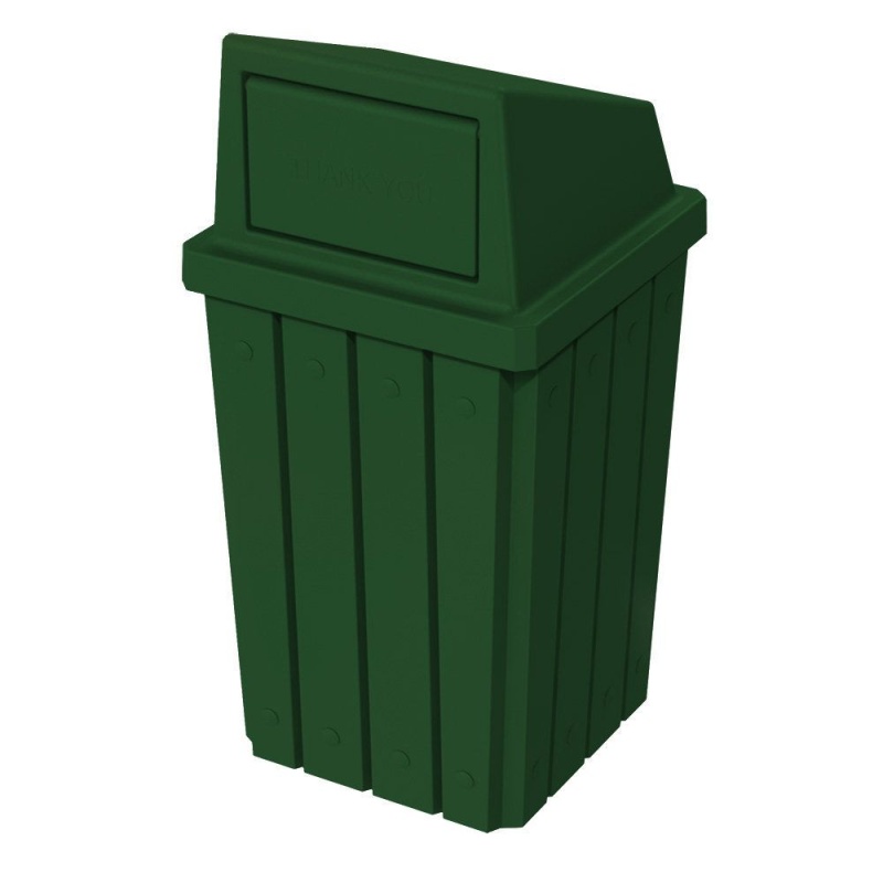 32 Gallon Signature Square Plastic Receptacle With Dome Top