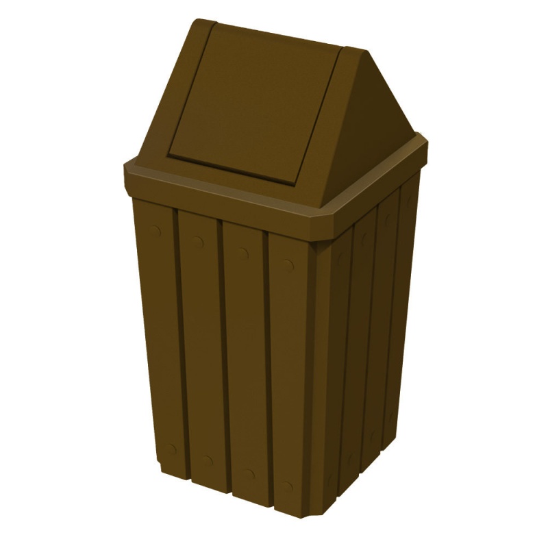 32 Gallon Signature Square Plastic Receptacle With Swing Top