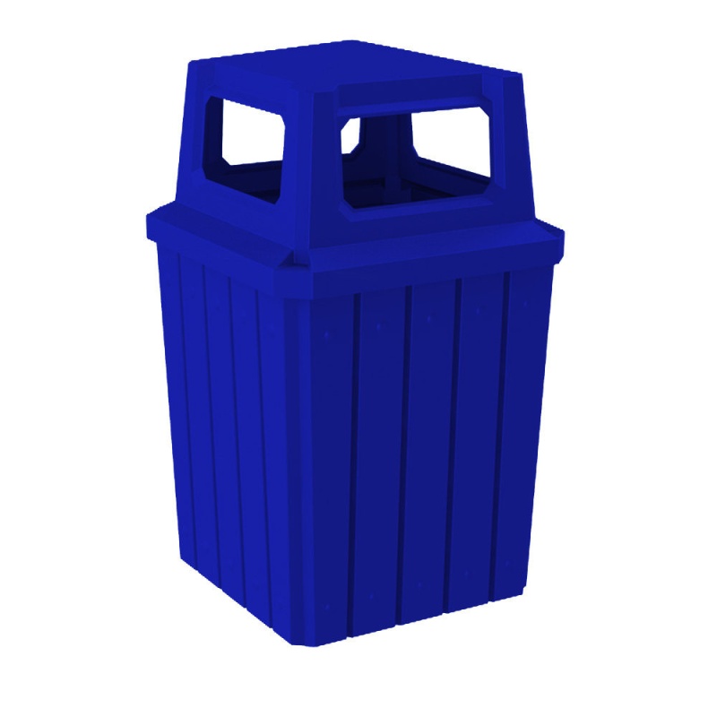 52 Gallon Signature Square Plastic Receptacle With 4-Way Top