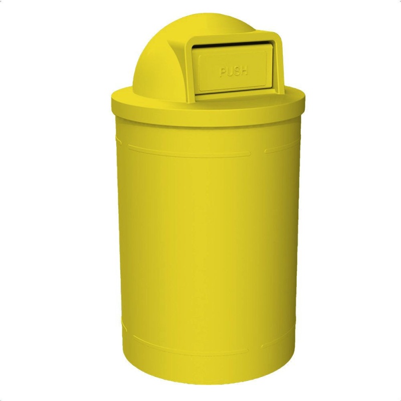 55 Gallon Classic Round Plastic Receptacle With Dome Top