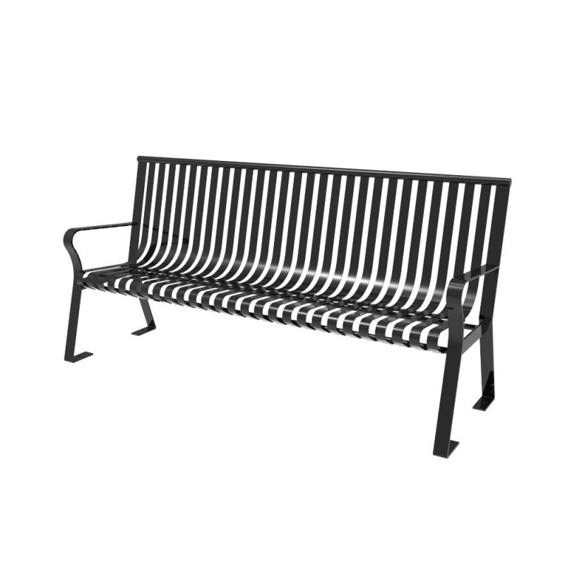 6' Downtown Bench with Straight Back