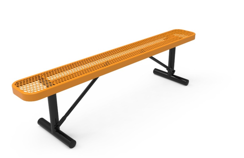 4' Expanded Metal No-Back Portable Bench
