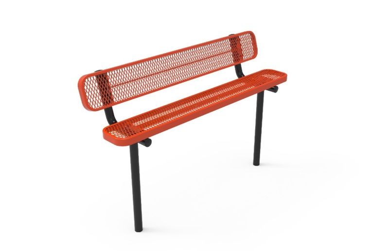 6' Expanded Metal Bench with Back