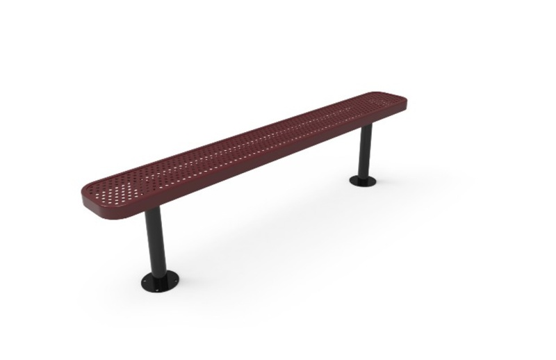 6' Punched Steel Bench No Back - Surface Mount