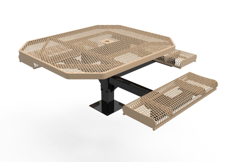 46" Octagon 3 Seat ADA Expanded Metal Picnic Table