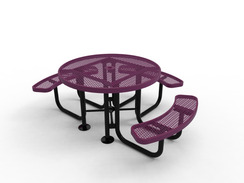 46" Round ADA 3 Seat Expanded Metal Picnic Table