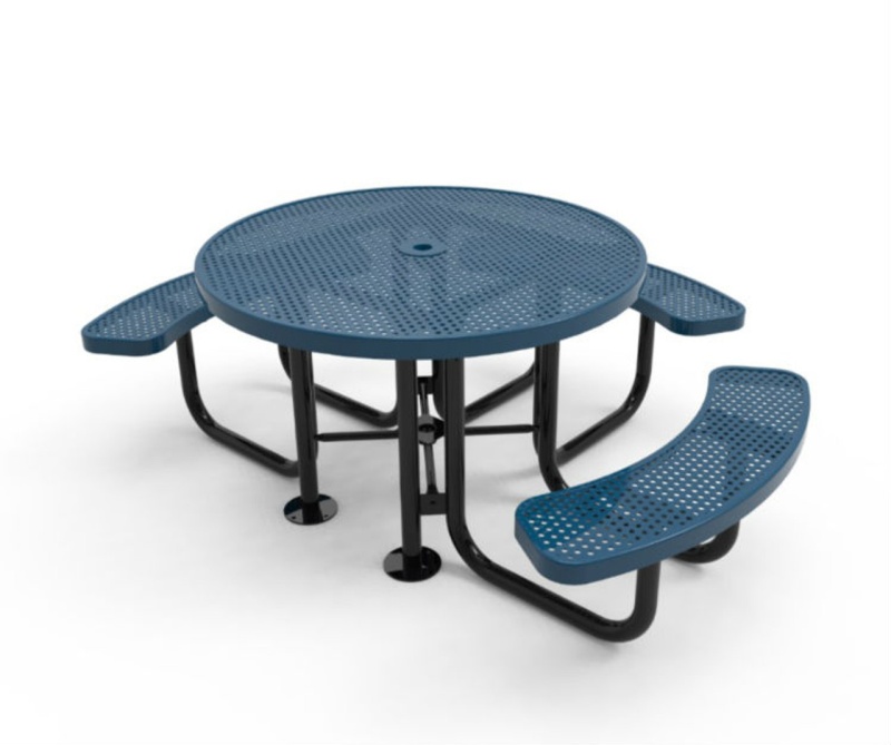 46" Round 3 Seat ADA Punched Steel Picnic Table