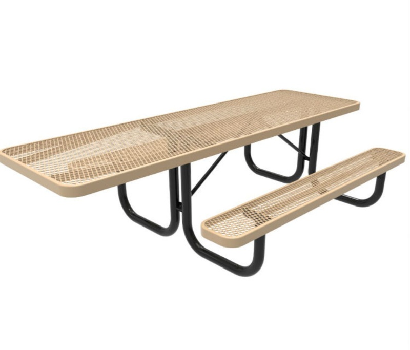 8' ADA Rectangular Expanded Metal Picnic Table