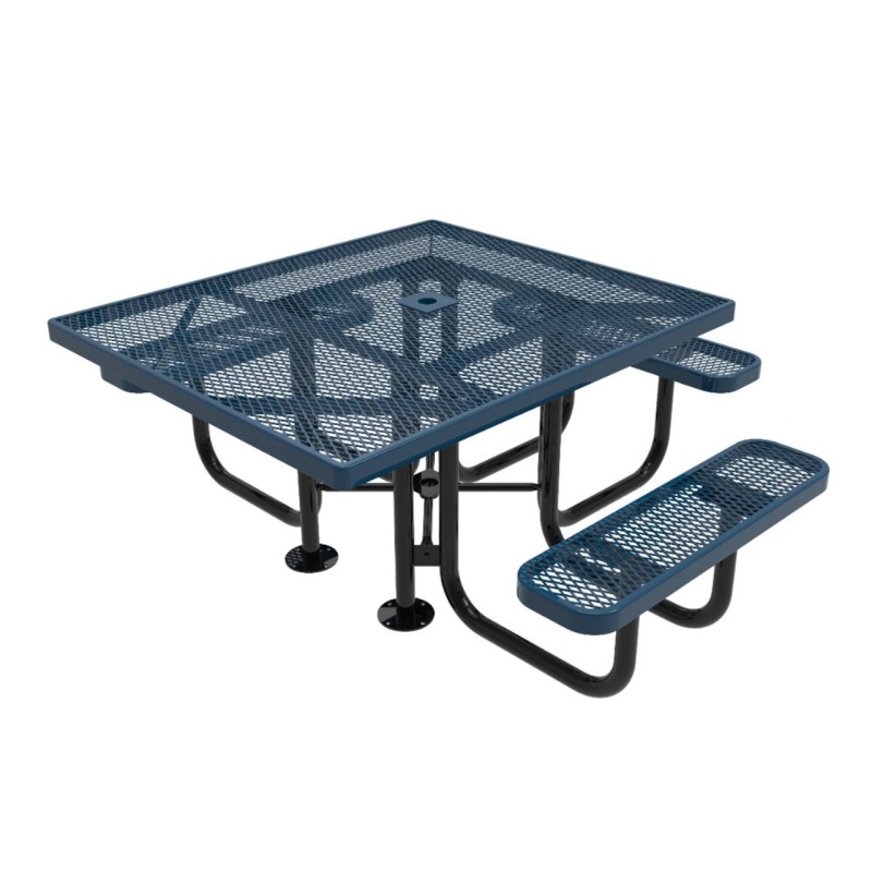 46" Square 3 Seat Accessible Expanded Metal Picnic Table