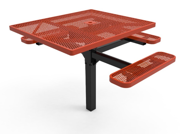 46" Square ADA 3 Seat Pedestal Table
