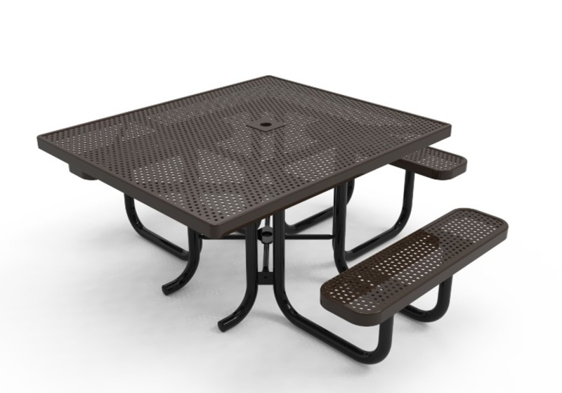 46" Square 3 Seat Accessible Punched Steel Table