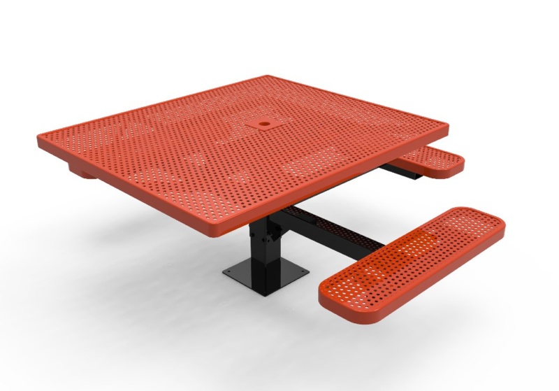 46" Square 3 Seat Accessible Punched Steel Picnic Table