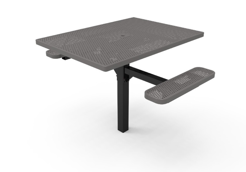 46" Square 2 Seat Accessible Punched Steel Picnic Table