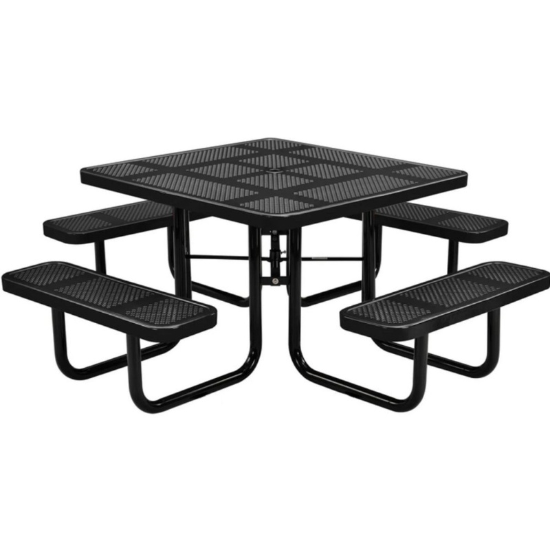 46'' Square Punched Steel Picnic Table