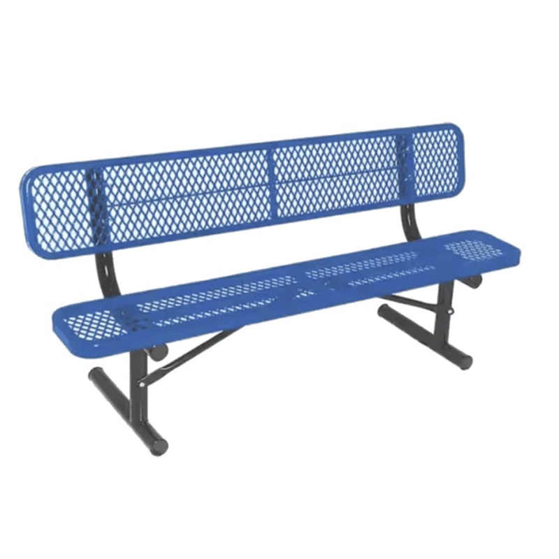 6' Expanded Metal Bench With Back