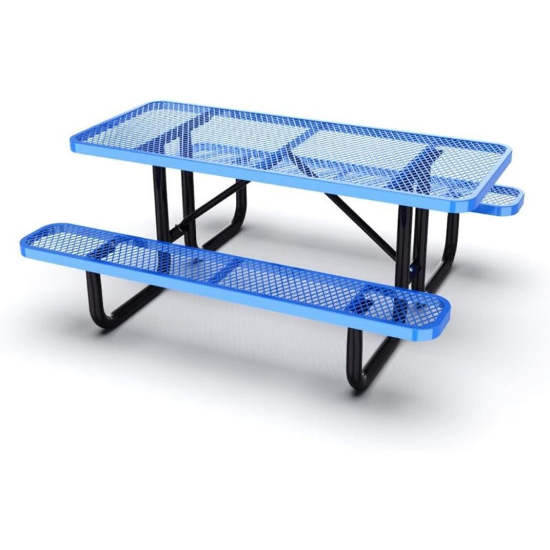 6' Rectangular Expanded Metal Picnic Table