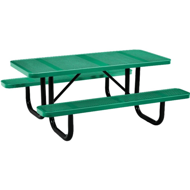 6' Rectangle Punched Steel Picnic Table