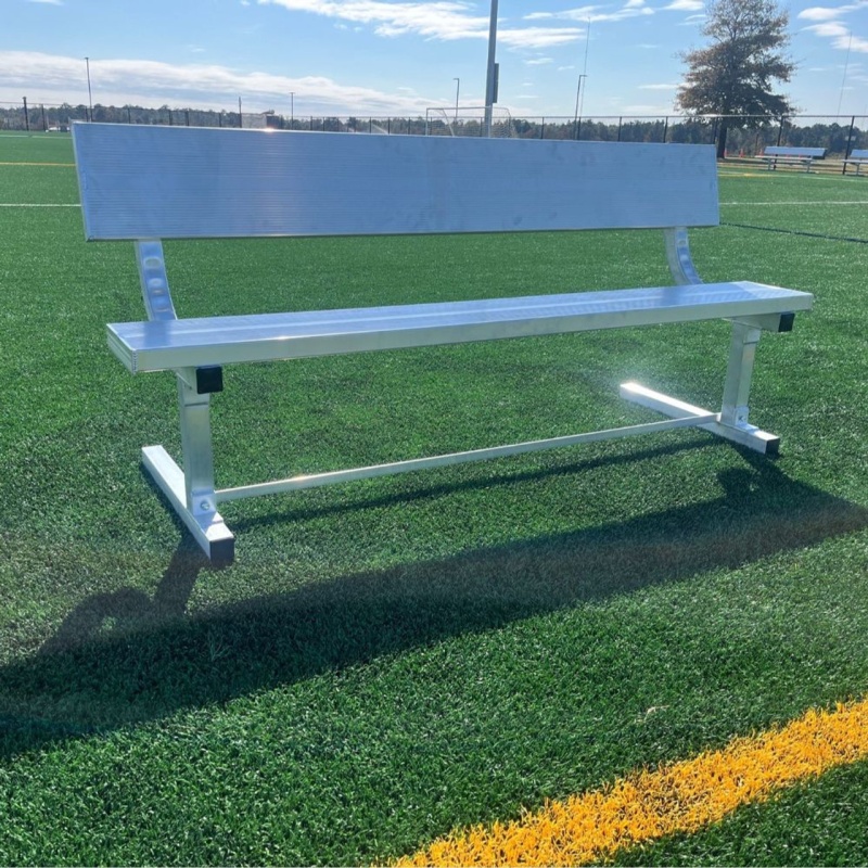 6' Aluminum Bench with Back - 2 Legs - Portable