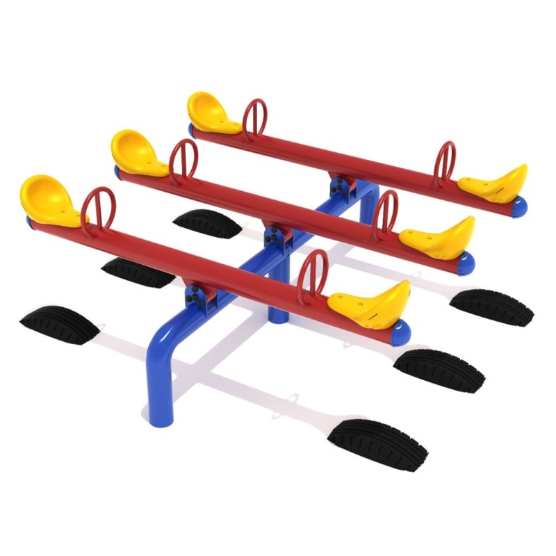 Classic Playground Seesaw - 6 Seats - 6 Tires