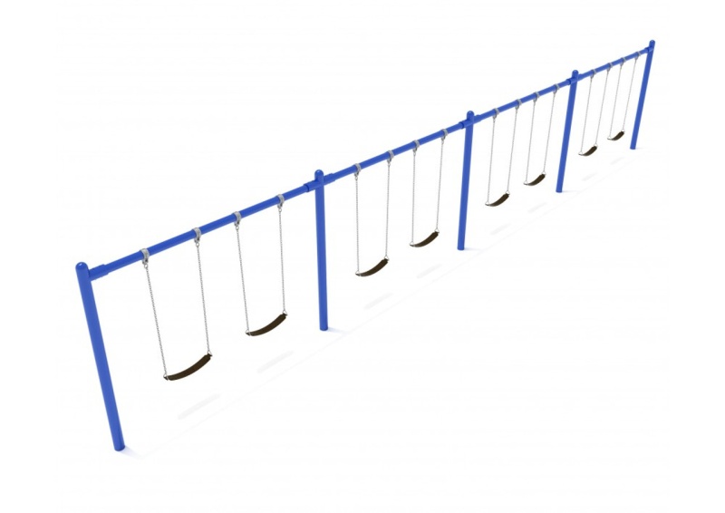 8 Feet High Elite Single Post Swing Set - 4 Bays