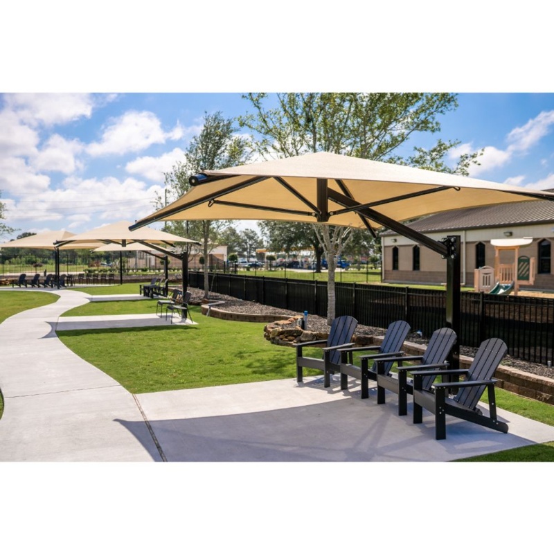 16' x 16' x 8' High Square Cantilever Umbrella Shade with Glide