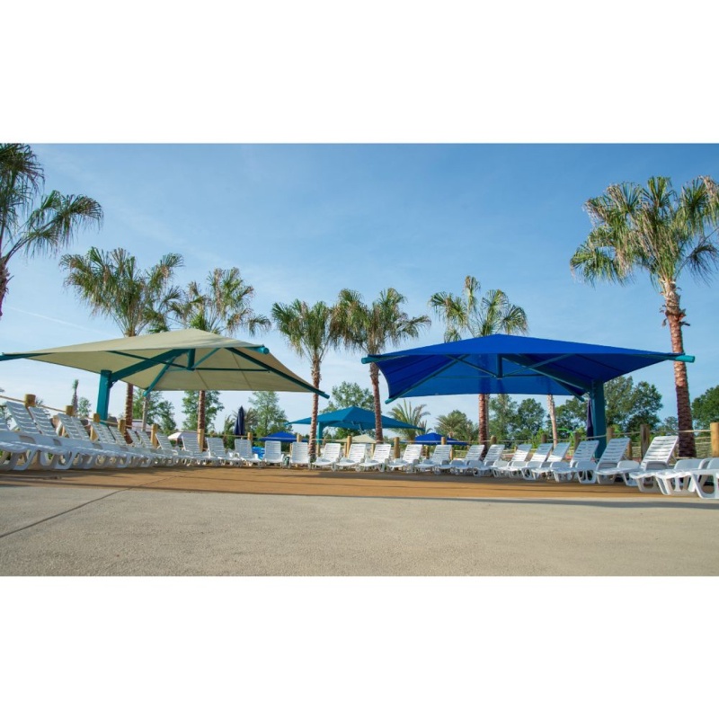 20' x 20' x 8' High Square Cantilever Umbrella Shade with Glide