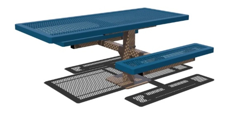 6' Regal Accessible Rectangular Pedestal Table