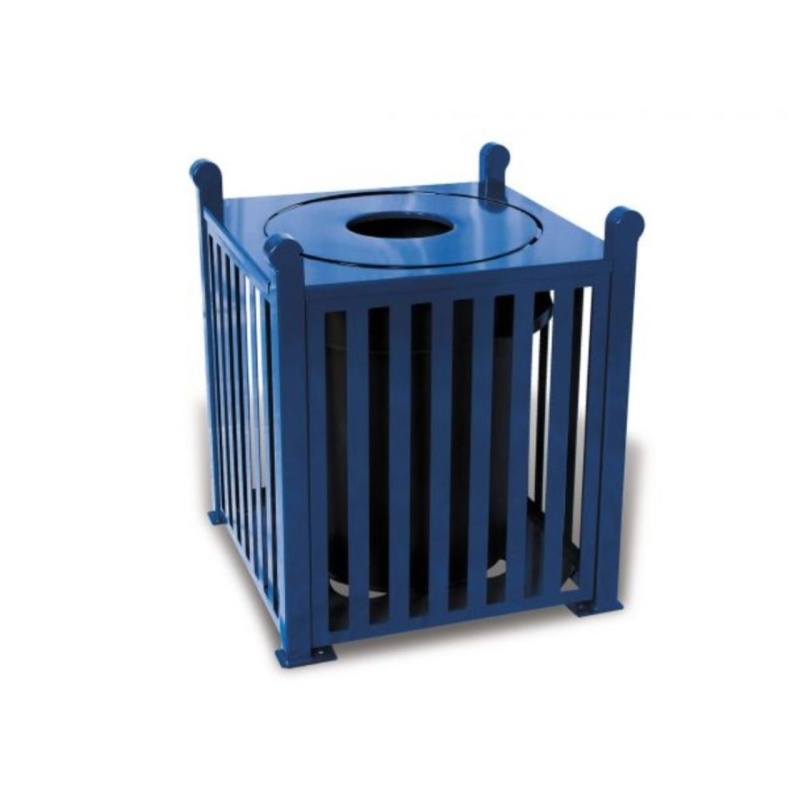 32 Gallon Savannah Slatted Square Trash Receptacle
