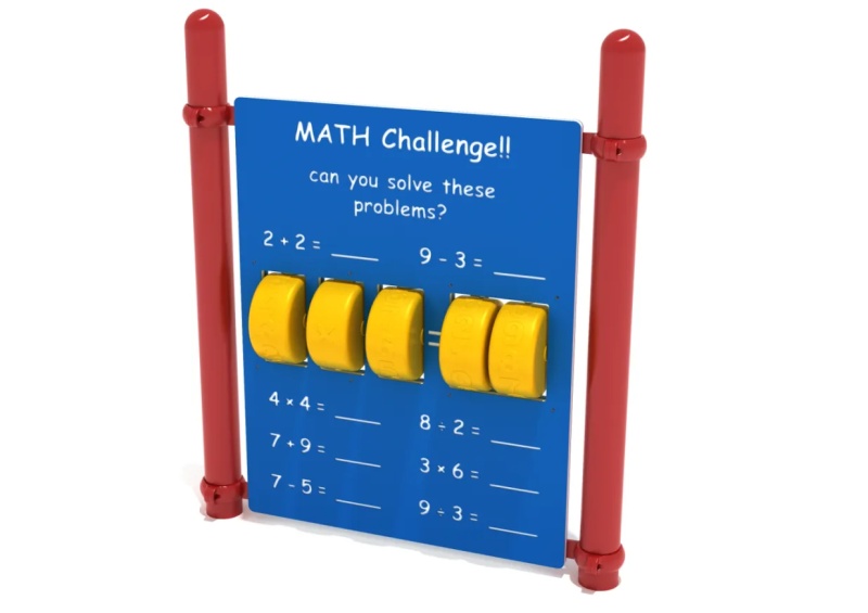 Freestanding Math Panel With Posts - Fun and Interactive Math Learning