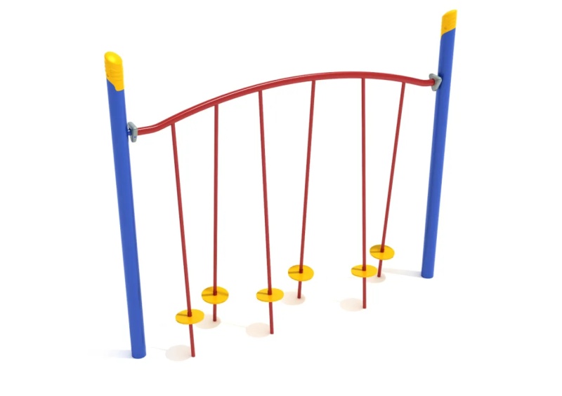 Single Post Tilted Lilly Pad Bridge - Fun Playground Equipment